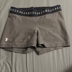 Under Armour Women's Black and Gray Athletic Shorts